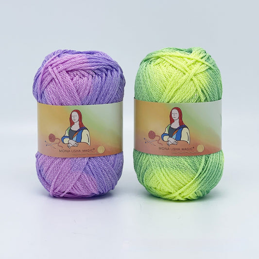 KTX-353171 Cotton Yarn Ball for DIY Weaving - Handmade Temperature Change Wool in Green