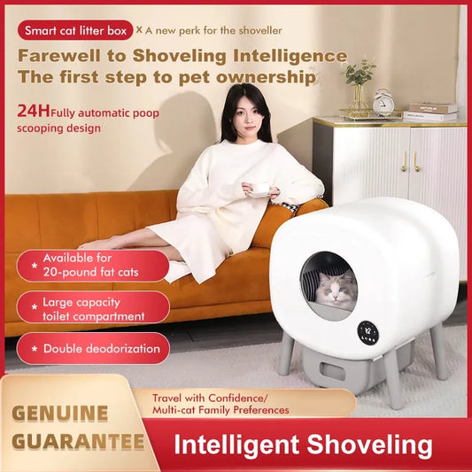 KTX-495379 Smart App-Controlled Automatic Self-Cleaning Cat Litter Box with Electronic Functionality