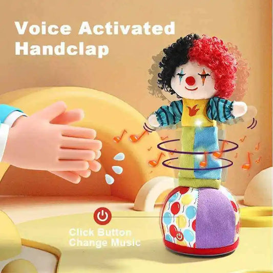 KTX-496019 Dancing Electric Clown Doll with Musical Sounds and Talk Function for Baby and Toddler Gifts