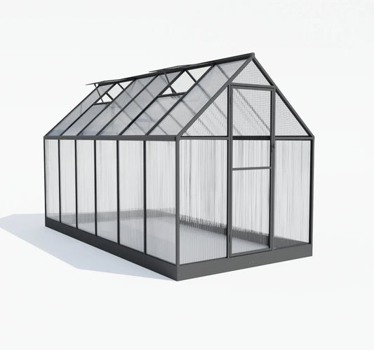KTX-497427 Sustainable Multi-Span Greenhouse with Polycarbonate Panels for Outdoor Flower Cultivation