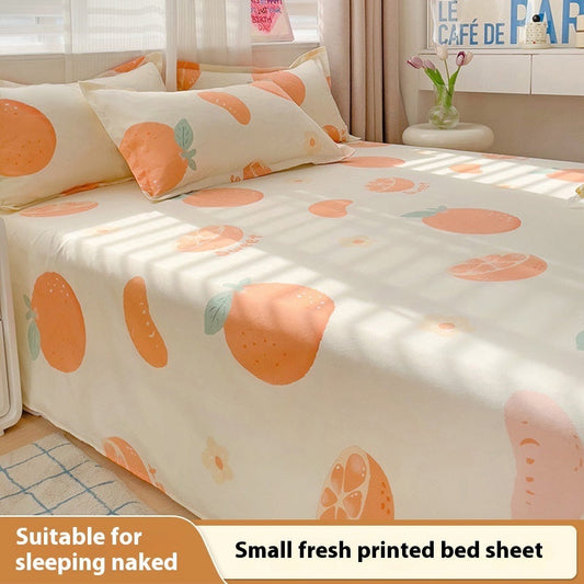 KTX-545299 Versatile Summer Washed Cotton Bed Sheet in Solid Colors for Dormitory Use