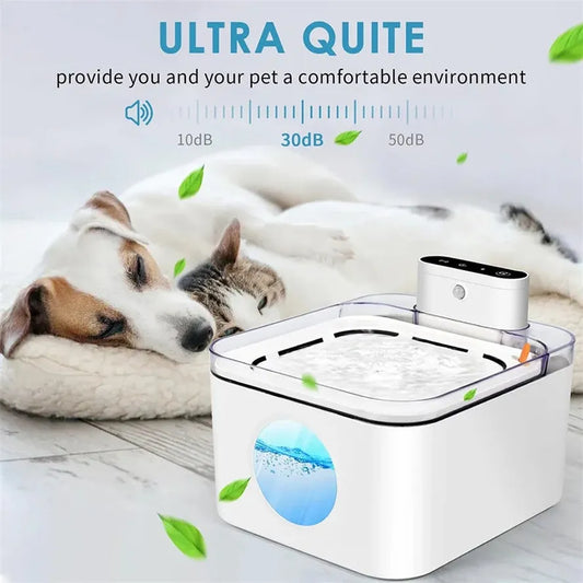 KTX-627603 3L Rechargeable Wireless Pet Water Fountain for Cats and Dogs