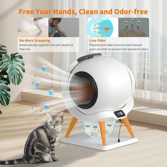 KTX-659219 Smart Automatic Cat Litter Box with App Control for Multi-Cat Households