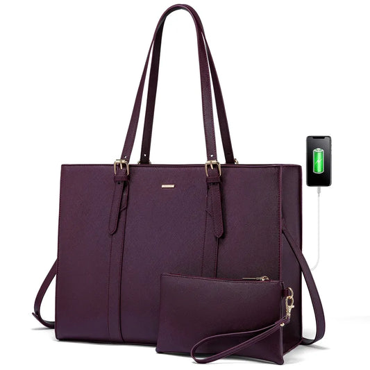 KTX-671507 Custom Fashion Computer Tote Bag for 15.6 Inch Laptops, Large Capacity Business Shoulder Handbag for Women