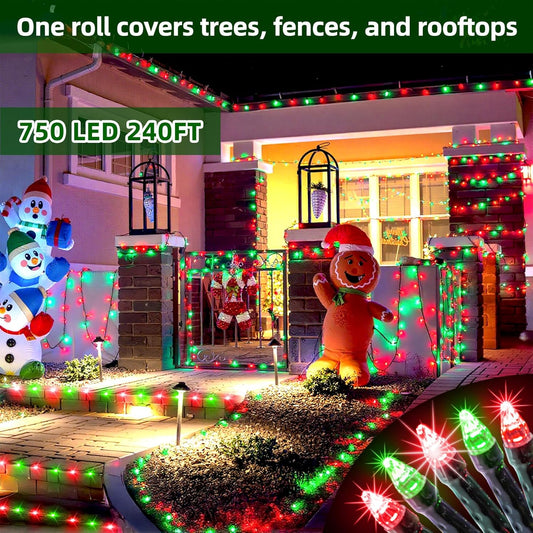 KTX-696019 1500 LED 470FT Outdoor Christmas String Lights with 12 Modes and Timer, Waterproof Red & Green Lights for Holiday Decoration