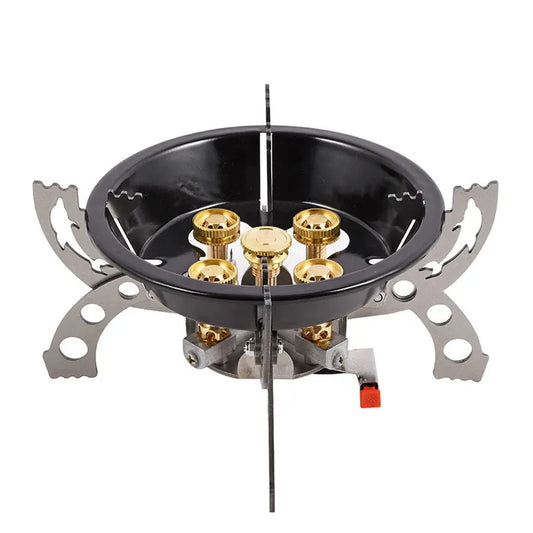 KTX-730259 Portable 5-Burner Folding Camping Stove for Butane and Liquefied Petroleum Gas