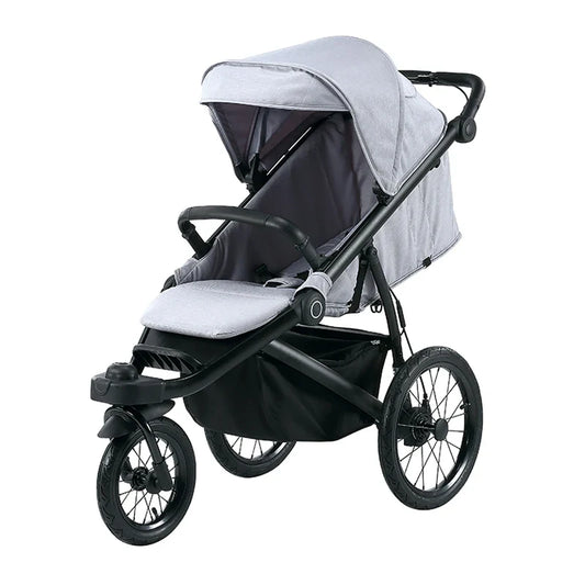 KTX-763859 Lightweight Foldable 3-Wheel Jogger Stroller with Rain Cover for Newborns