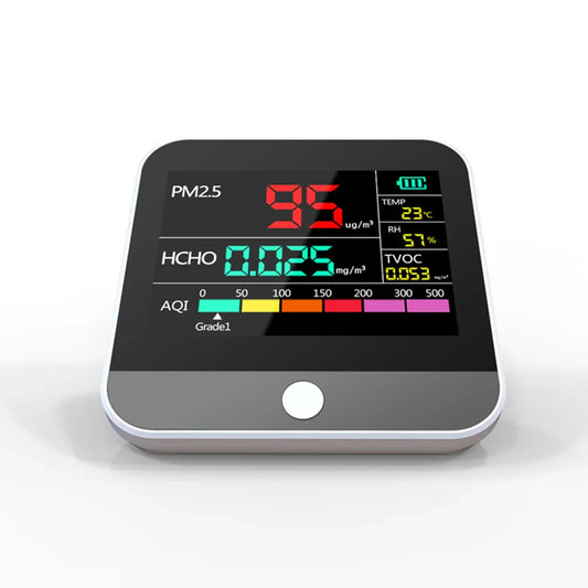 KTX-798931 8-in-1 Indoor Air Quality Monitor with PM2.5, TVOC, HCHO, and AQI Detection