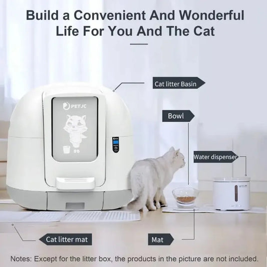 KTX-823059 Automatic Self-Cleaning Cat Litter Box with Front Entry and Gravity Sensor Function