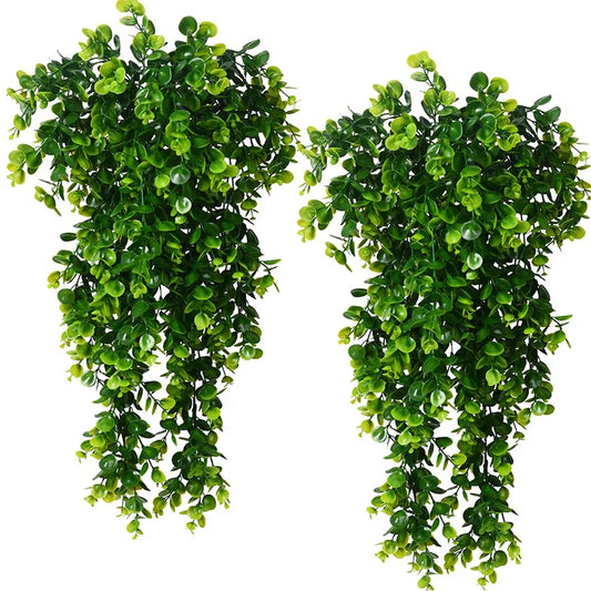 KTX-874835 Hanging Artificial Green Flowers for Indoor/Outdoor Wall Decor and Shelf Display