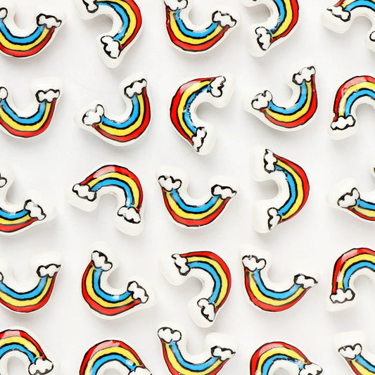 KTX-887763 Ceramic Rainbow Scattered Beads for DIY Ornament Crafting