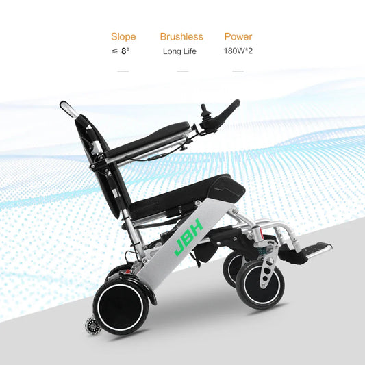 KTX-909267 Folding Electric Wheelchair with Front Wheel Rim, Aluminum Alloy Frame, 20km Driving Range