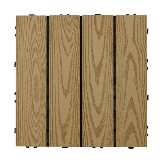 KTX-939219 DIY Interlocking WPC Decking Tiles for Garden and Outdoor Flooring