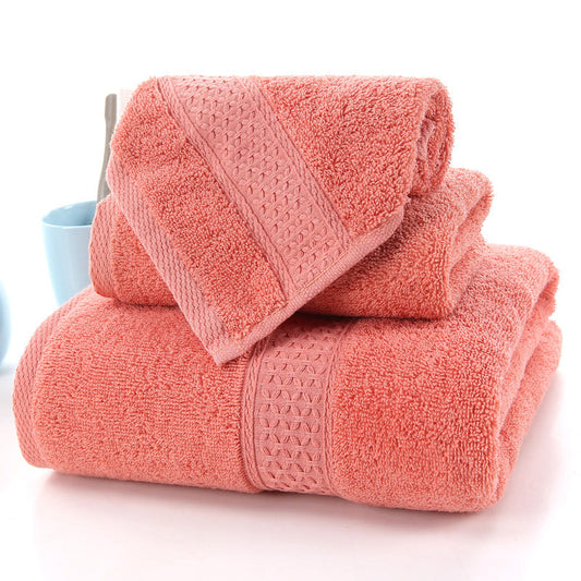 KTX-998227 Long-Staple Cotton Jacquard Towel Set with Absorbent Face Towel and Square Scarf