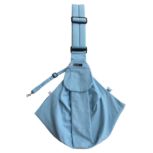 Foldable Portable Phone Holder Dog Food Bags Pet Messenger Bag Canvas Material Pet Outdoor Backpack