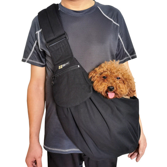 Foldable Portable Phone Holder Dog Food Bags Pet Messenger Bag Canvas Material Pet Outdoor Backpack