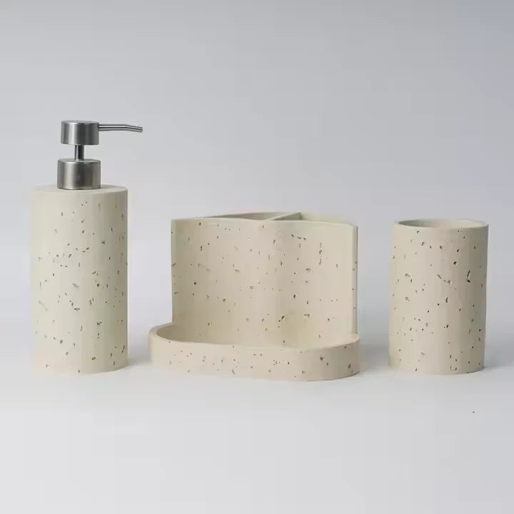KTX-563027 Modern Resin Bathroom Accessories Set for Custom Home Design