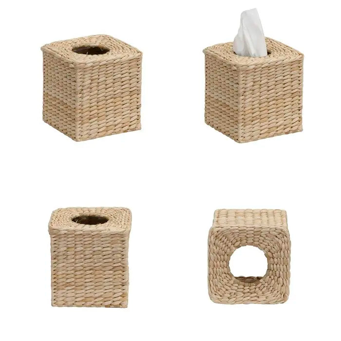 KTX-776595 Elegant Water Hyacinth 3-Piece Bathroom Accessory Set for Home Decor
