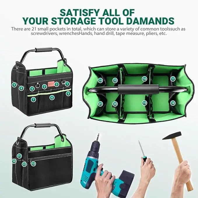 KTX-214547 Custom Multi-Pocket Open Top Tool Storage Organizer Bag in Nylon