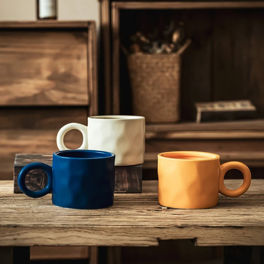KTX-990163 Large Capacity Ceramic Coffee Mug with Handle - 450ml for Coffee, Tea and Beverages