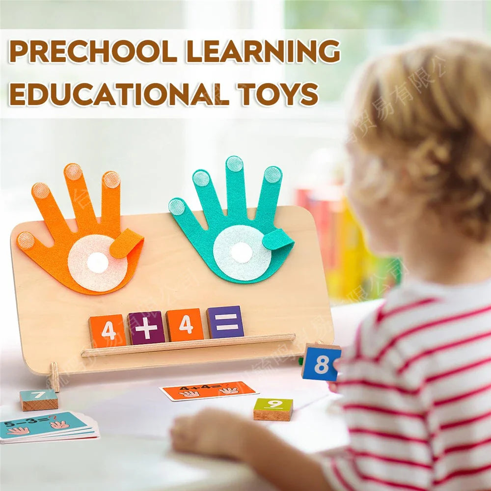 KTX-148115 Montessori Finger Counting Game - Educational Wooden Sensory Toy for Preschool Children