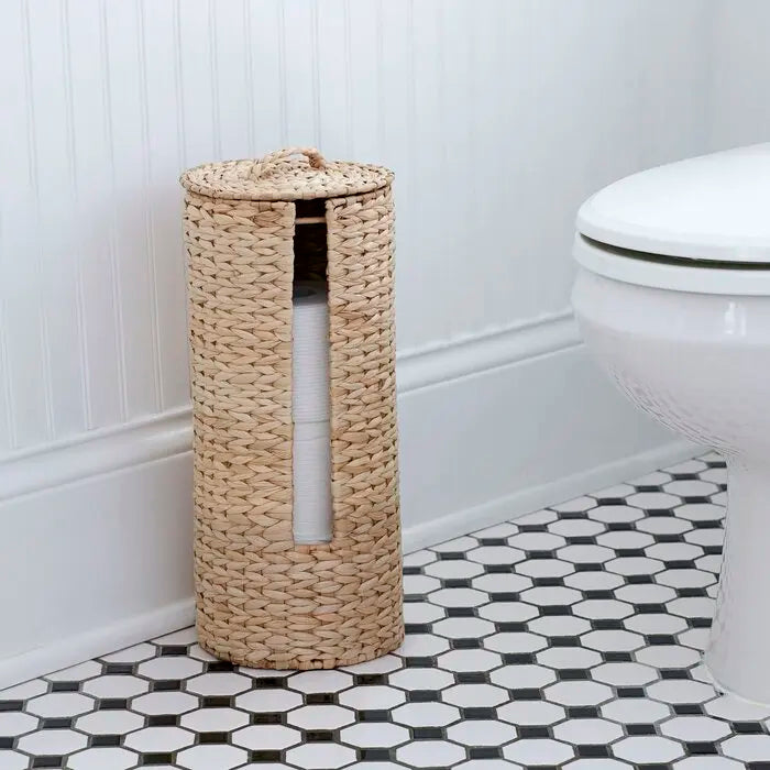 KTX-776595 Elegant Water Hyacinth 3-Piece Bathroom Accessory Set for Home Decor