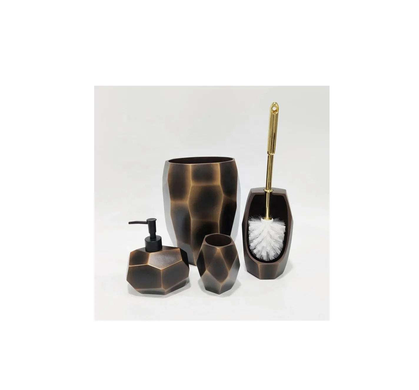 KTX-448915 Resin Bathroom Accessory Set - Elegant Hotel Quality Decor, Made in India