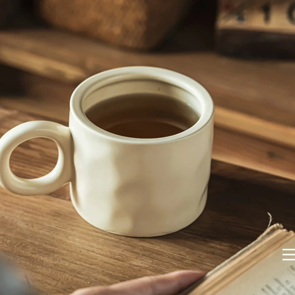 KTX-990163 Large Capacity Ceramic Coffee Mug with Handle - 450ml for Coffee, Tea and Beverages