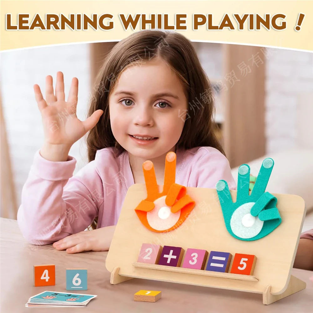 KTX-148115 Montessori Finger Counting Game - Educational Wooden Sensory Toy for Preschool Children