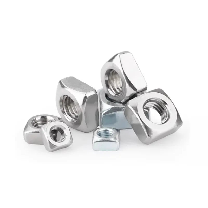 KTX-000979 Stainless Steel Square Nuts DIN 557 for M3, M5, M6, M8, M10, M12 Bolts Fixing