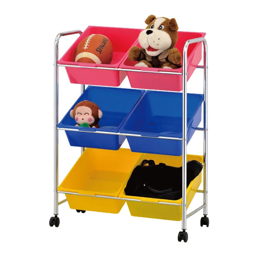 KTX-024403 Kids Toy Storage Bin Organizer - Durable Iron Design for Home Organisation