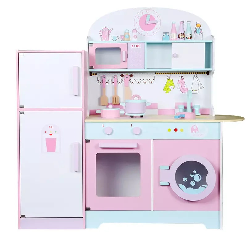 KTX-062483 Wooden Pretend Play Kitchen Set for Kids - Educational Toy for Creative Imaginative Play