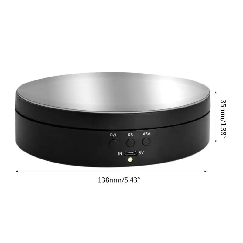 KTX-644947 Electric Rotating Display Stand with 3 Speeds for Jewelry and Photography, USB Rechargeable