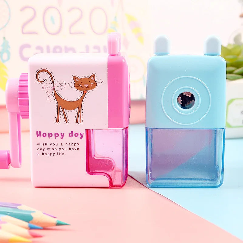 KTX-117651 Cartoon Hand Cranked Pencil Sharpener for Students - Durable, Fun, and Functional Stationery