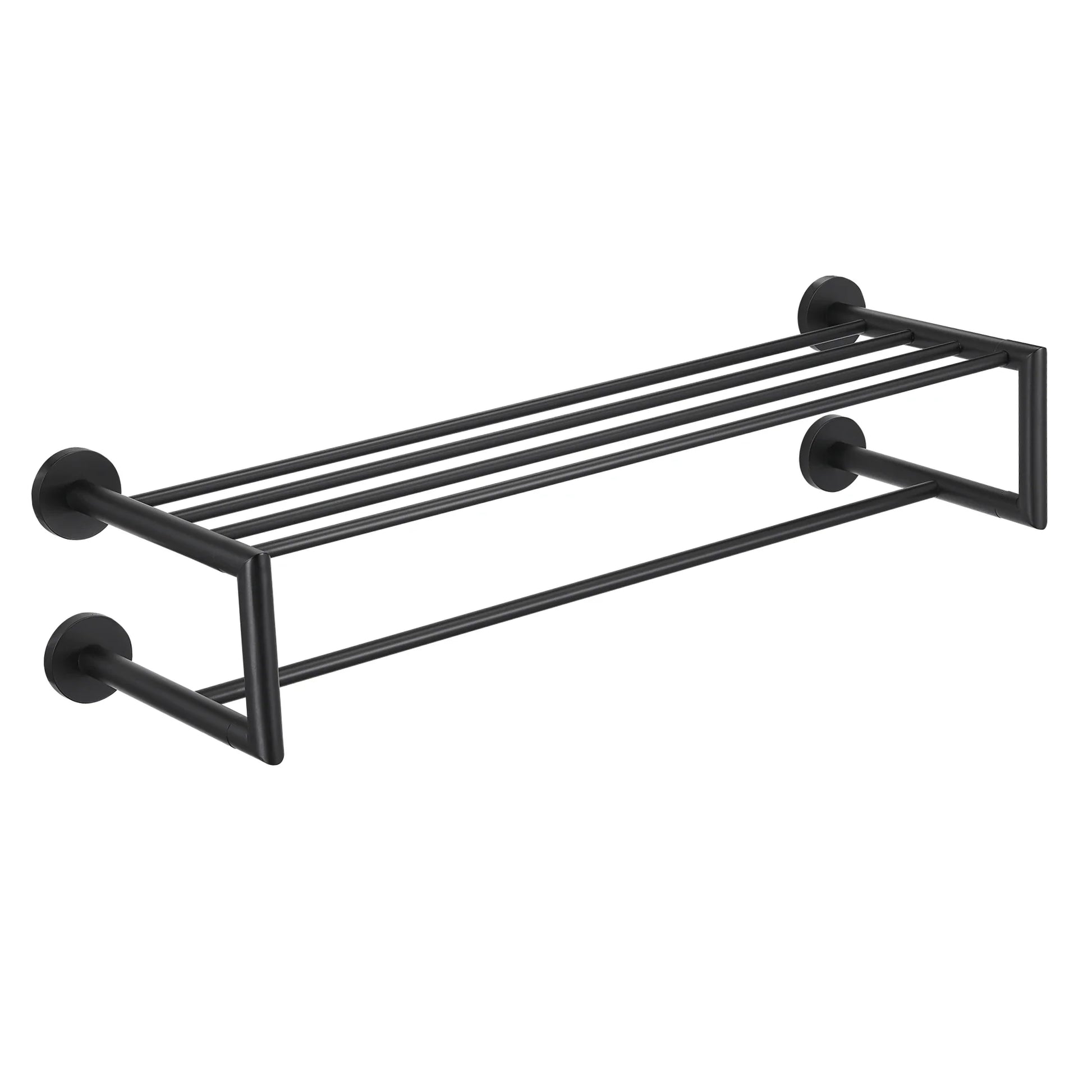KTX-726867 Matte Black Stainless Steel 304 Bathroom Accessory Set with Towel Rack and Toilet Paper Holder