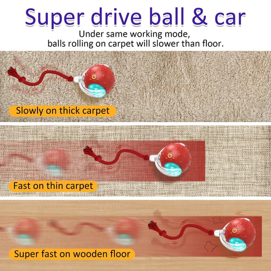 KTX-489683 Interactive Fast-Rolling Cat Toy Ball with Motion Activation and Chirping Sounds for Indoor Cats