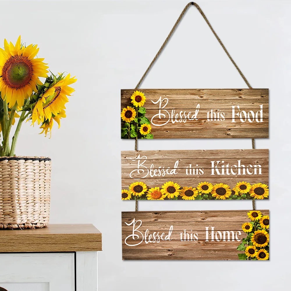 KTX-648979 Farmhouse Wooden Wall Art for Kitchen and Dining Room Decor