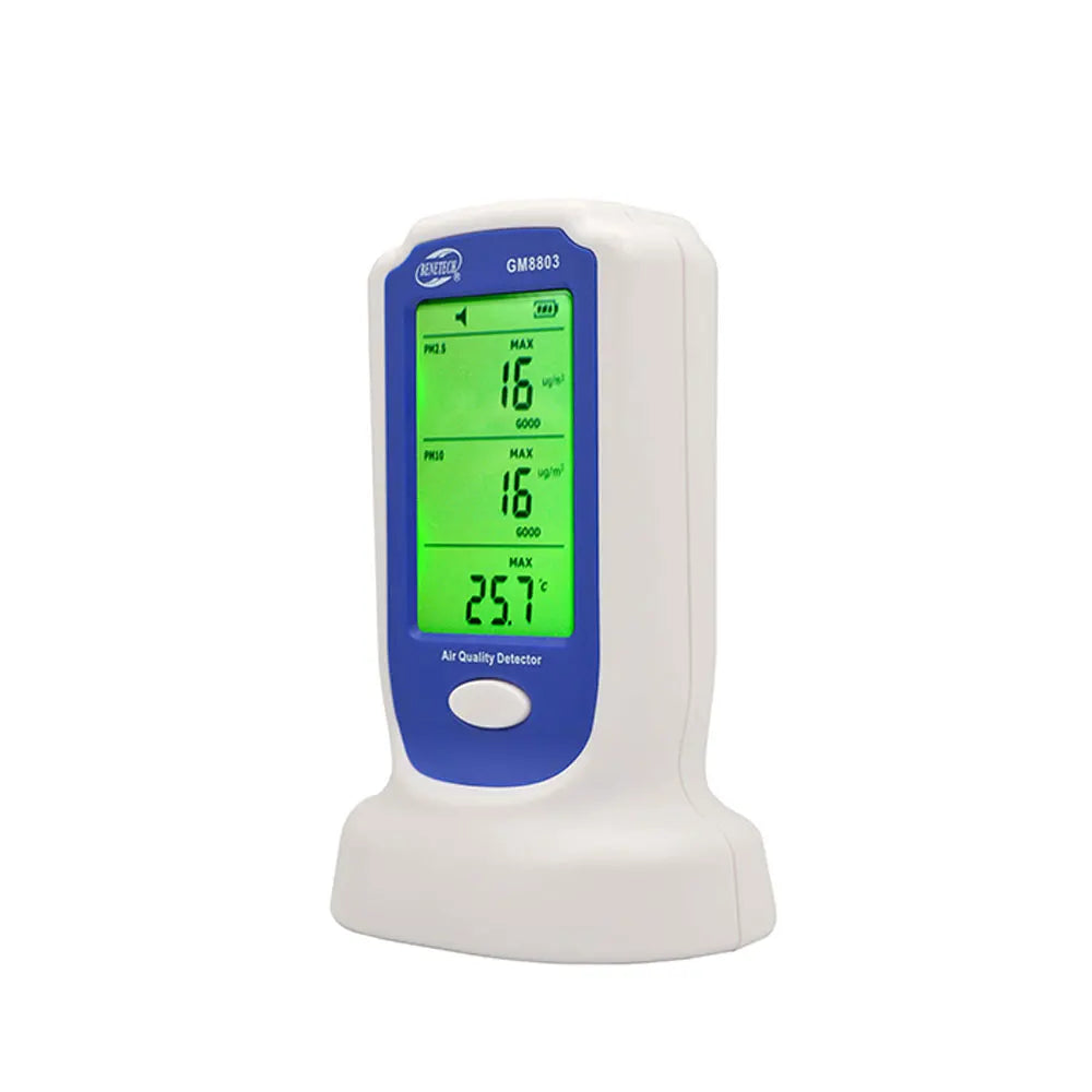 KTX-076883 GM8803 PM2.5 and PM10 Air Quality Multi-Sensor Monitor with LCD Display and Buzzer Alarm