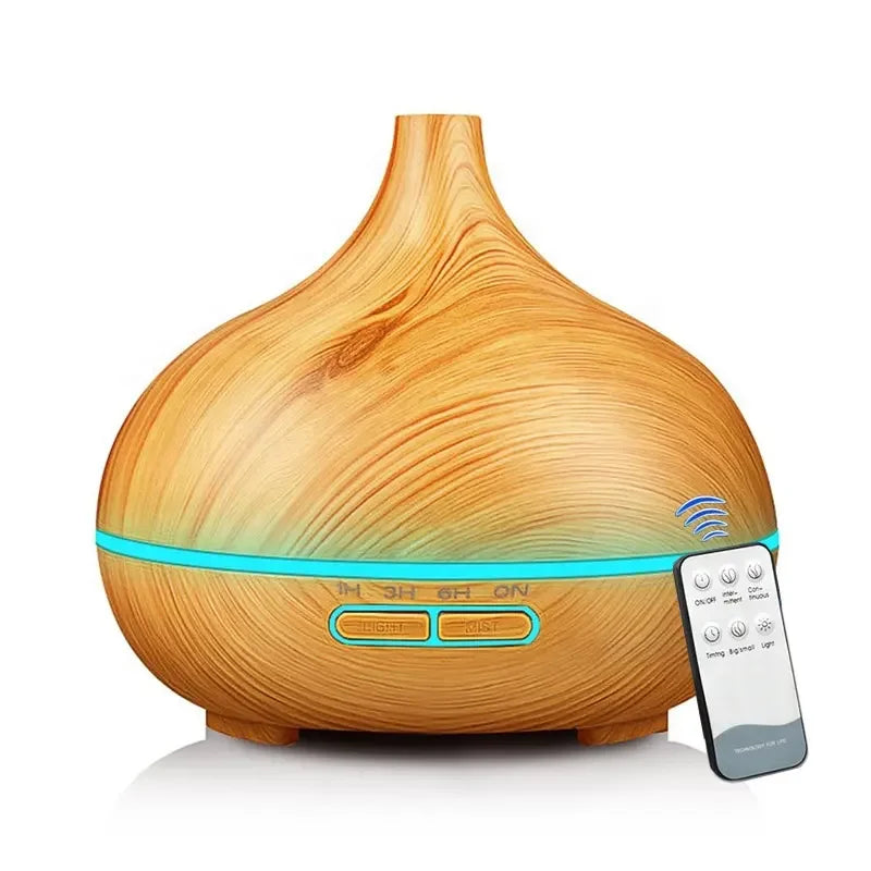KTX-291603 500ml Remote Control Aromatherapy Essential Oil Diffuser with Air Humidifier and Electric Wooden Design