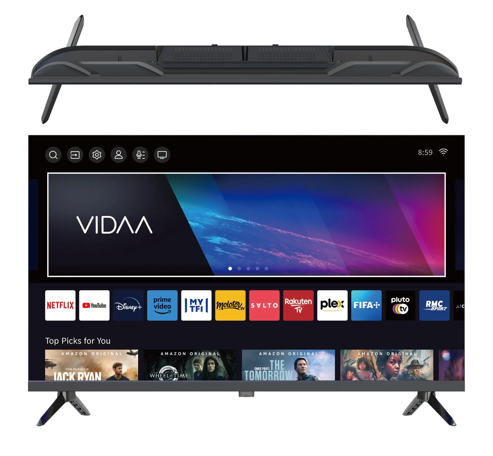 KTX-320083 Frameless 43-Inch 4K LED TV with Android and WiFi Connectivity