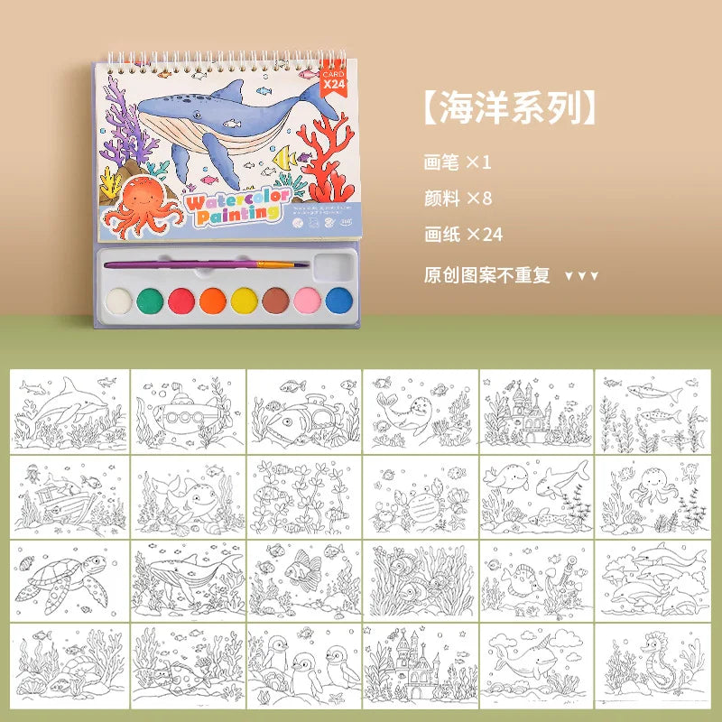 KTX-681299 Children's Animal Colouring Book for Learning and Painting – Unisex, Ages 2-13, 4.5 inch Paper Activity