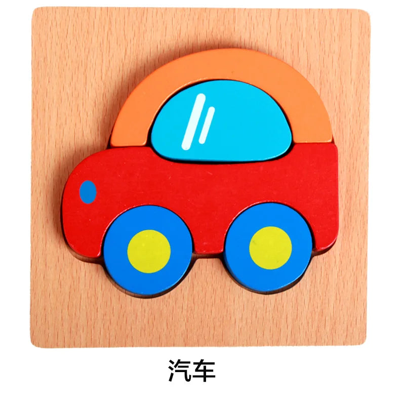 KTX-777619 Wooden Animal Puzzle Toy for Toddlers Age 1-3 - Educational and Interactive Learning Game