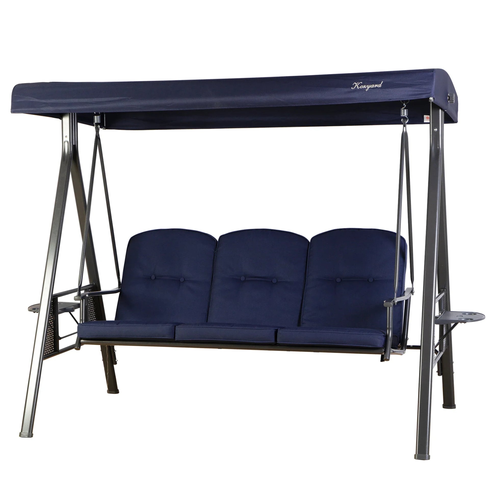 KTX-595091 Modern Hanging Swing Chair with Cushion and Iron Stand for Outdoor Spaces