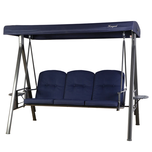 KTX-595091 Modern Hanging Swing Chair with Cushion and Iron Stand for Outdoor Spaces