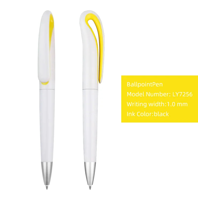 KTX-110739 Custom Plastic Ballpoint Pen with Logo, Twist Action, 1.0mm Black Ink, Lightweight Design