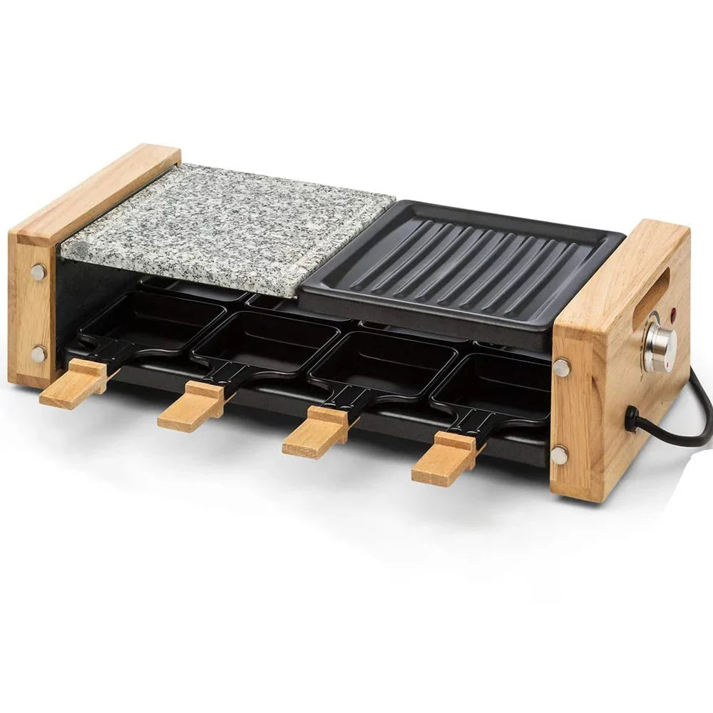 KTX-777683 1500W Adjustable Electric BBQ Grill with 8 Non-Stick Indoor Raclette Pans