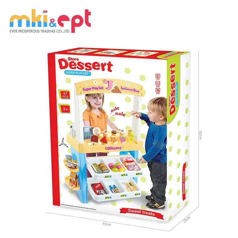 KTX-163155 Mini Supermarket Ice Cream Shop Playset for Kids - Pretend Play Toy for Ages 2 to 7 Years