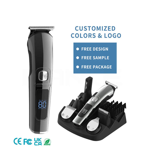 KTX-176467 11-in-1 Men's Grooming Kit, IPX6 Waterproof Rechargeable Hair Trimmer for Nose and Beard