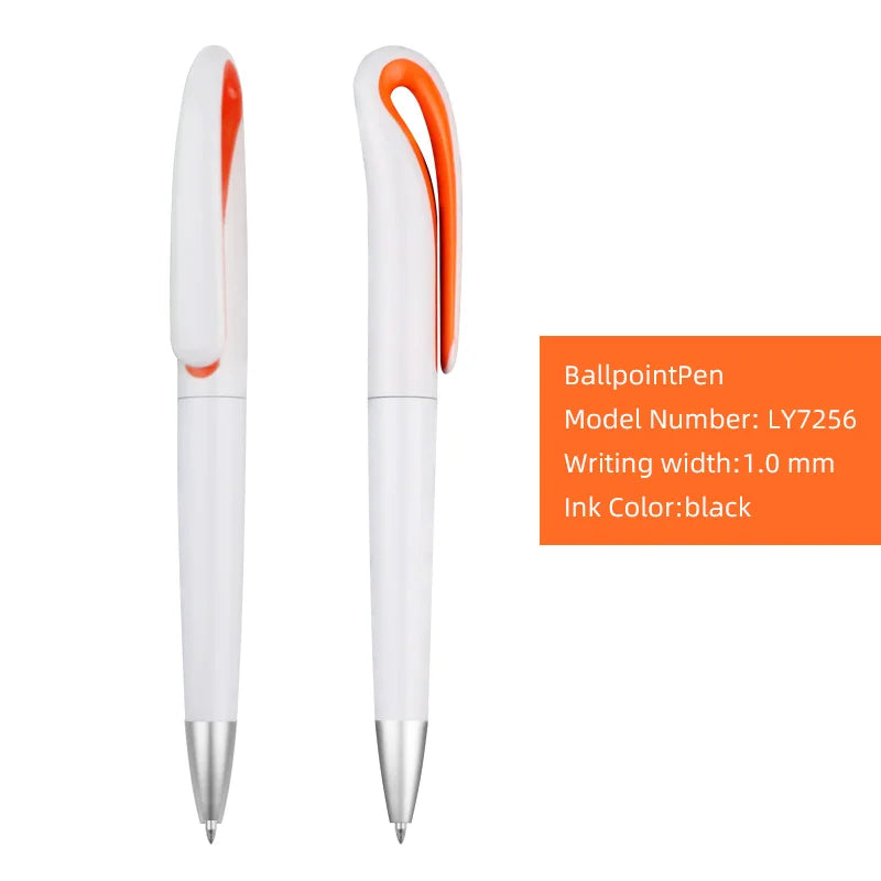 KTX-110739 Custom Plastic Ballpoint Pen with Logo, Twist Action, 1.0mm Black Ink, Lightweight Design