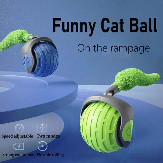 KTX-029779 Automatic Electric Pet Toy Ball with Tail for Cats and Dogs